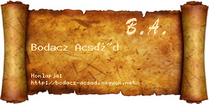 Bodacz Acsád névjegykártya